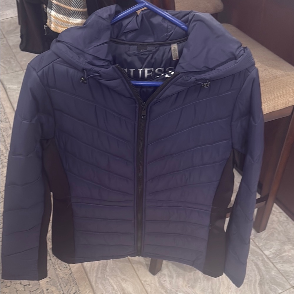 Guess Women's Navy Puffer Jacket